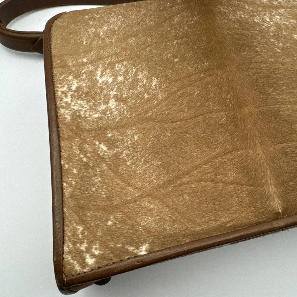 Vintage 70s‎ Argentine Cowhide Leather Box Purse bag Cuero Nonato Hair-On Hide